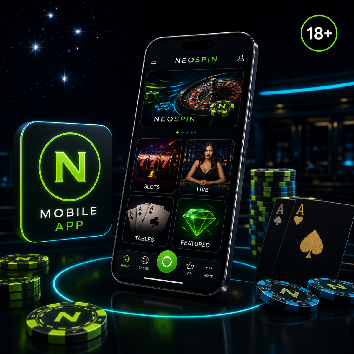 Neospin mobile casino on iPhone and Android
